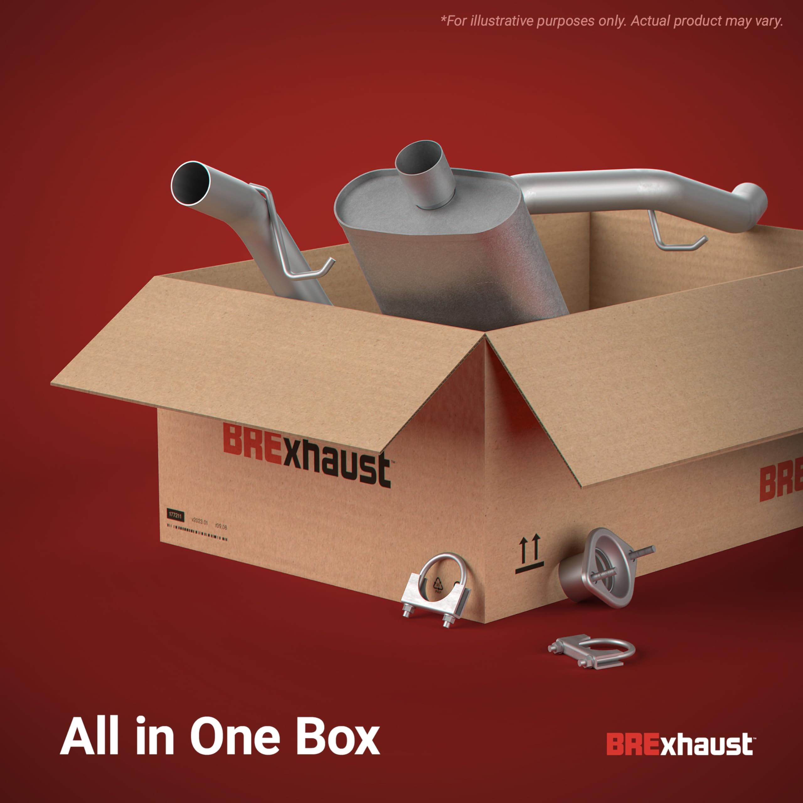 BRExhaust Replacement Exhaust System Kit 106-0226: Compatible with 2005-2012 Toyota Tacoma 2.7L